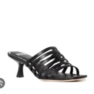 PAIGE Mari Black Leather Slide Sandal, Size 7M, New in Box, NWT